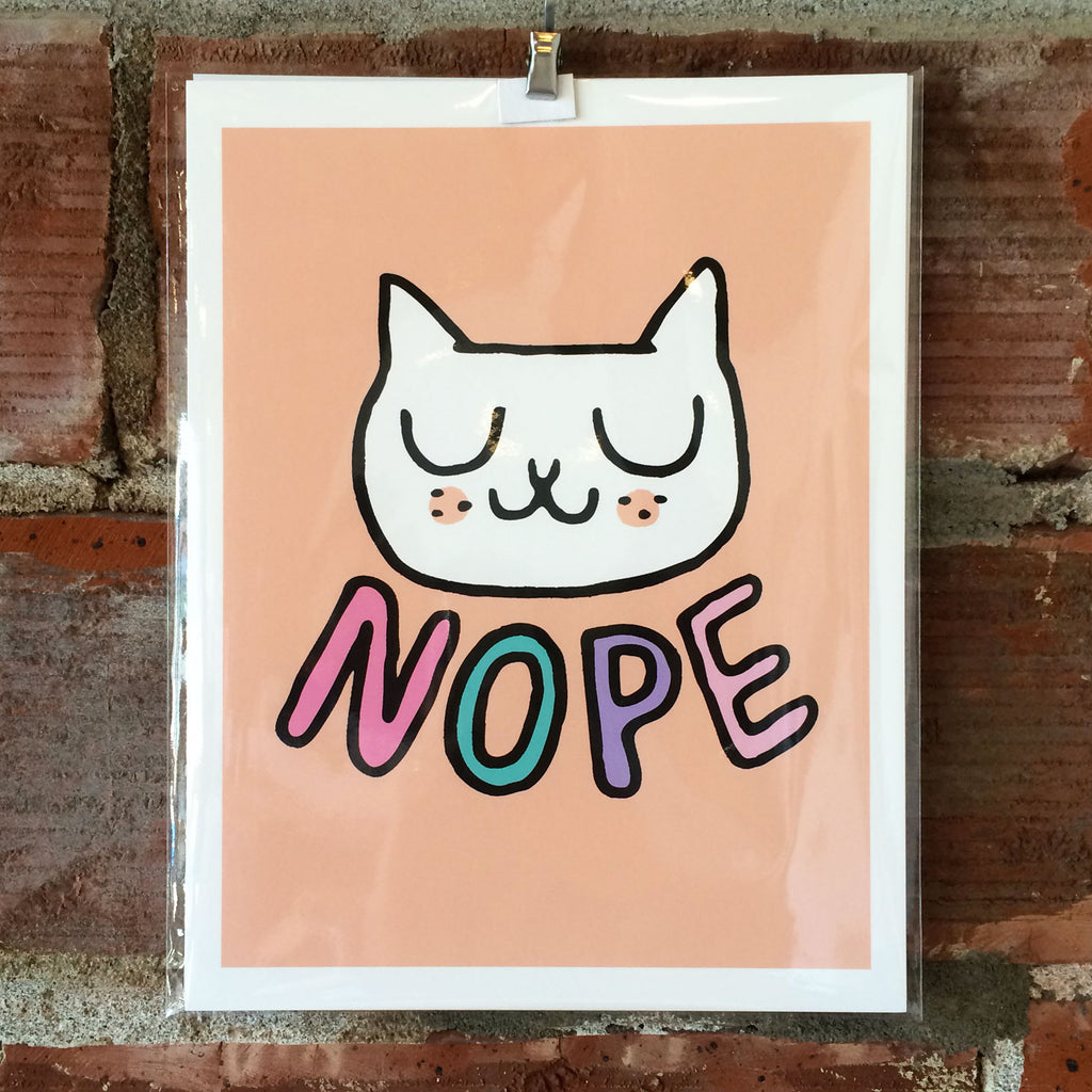 Nope Cat 8 x 10 Print