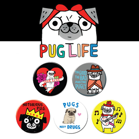 Pug Life Buttons • Pack #2