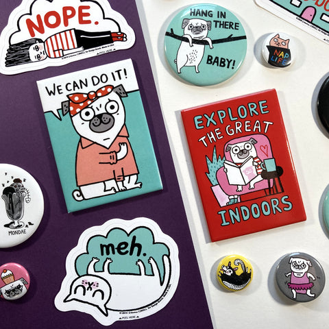 Big Stickers by Badge Bomb & Artists Like Gemma Correll, Allison Cole, Lisa Congdon, and More.