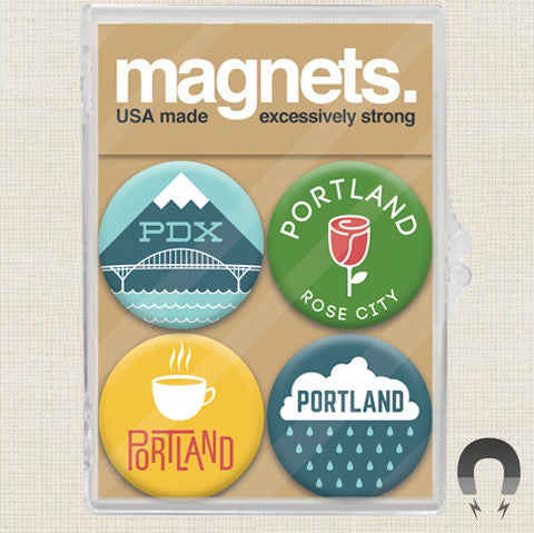 Portland Rose City Magnet Set