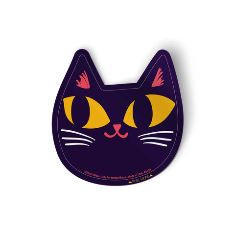 Black Cat Head Sticker