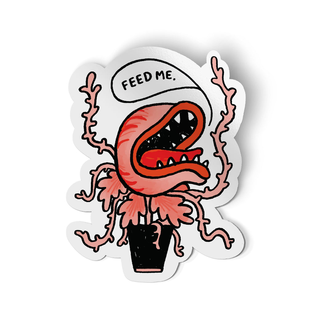 Feed Me Carnivorous Plant Sticker