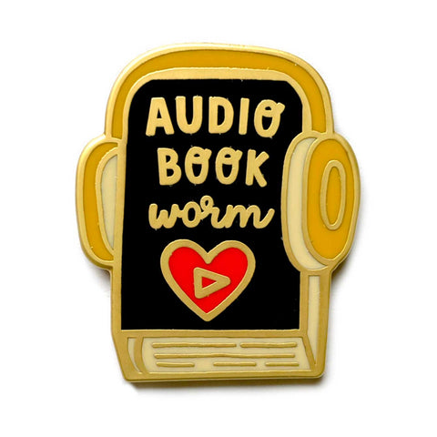 Audio Book Worm Enamel Pin