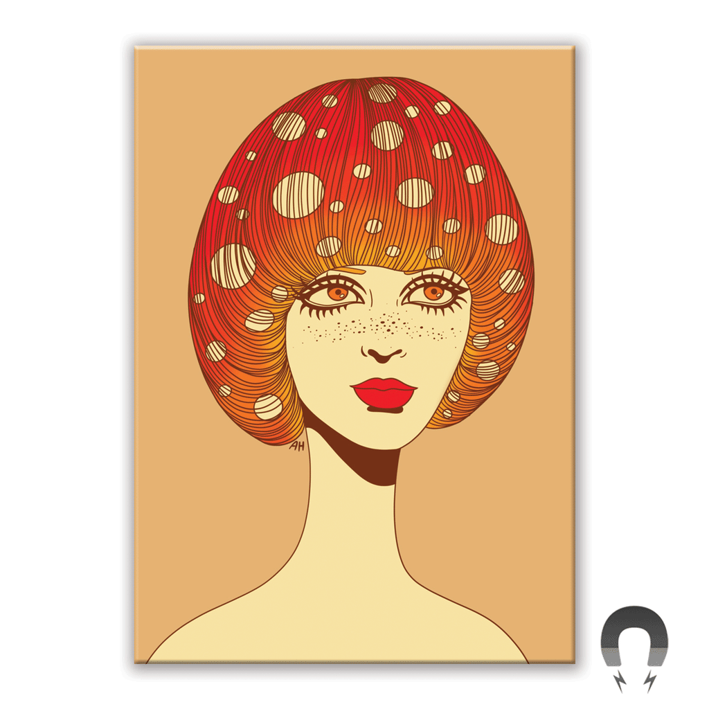 Mushroom Girl Rectangle Magnet