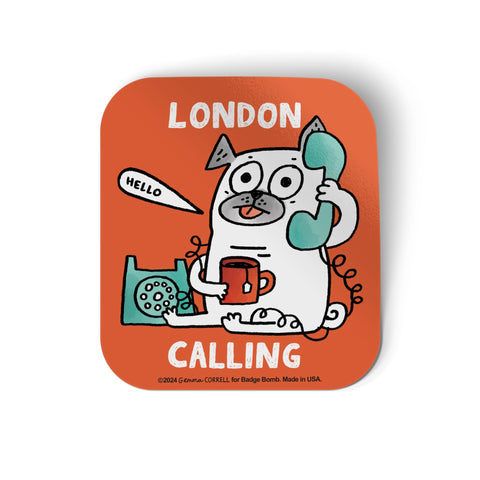 London Calling Phone Pug Sticker