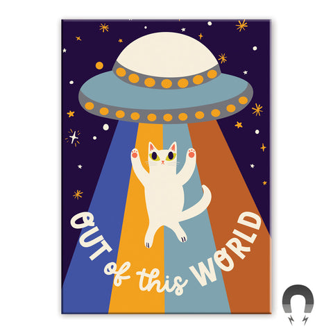 Out of This World Cat Rectangle Magnet