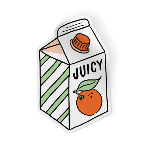 Juicy Orange Juice Carton Sticker