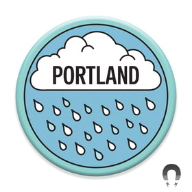 Portland Cloudy Raindrops Magnet