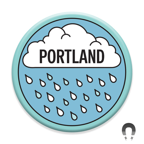 Portland Cloudy Raindrops Magnet