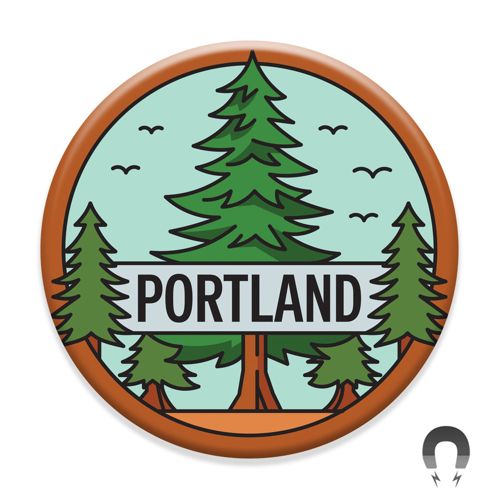 Portland Pine Trees Magnet