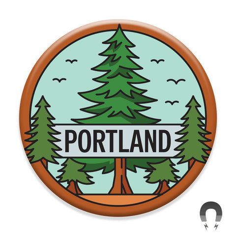 Portland Pine Trees Magnet