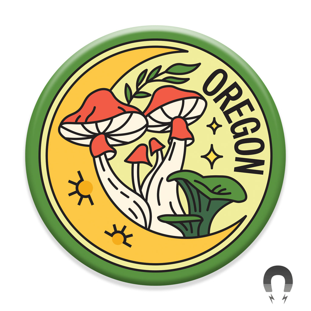 Oregon Mushroom Moon Magnet