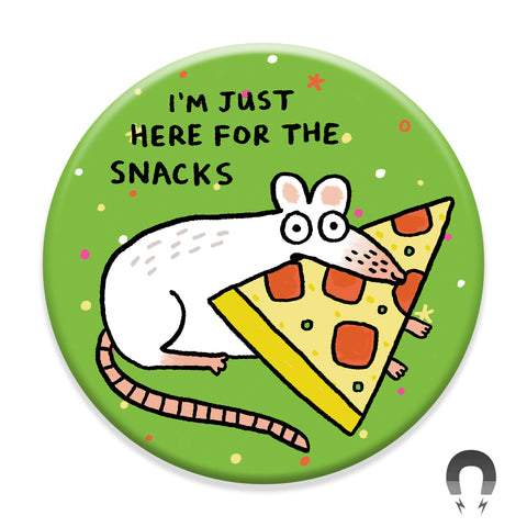 Here For The Snacks Pizza Rat Magnet