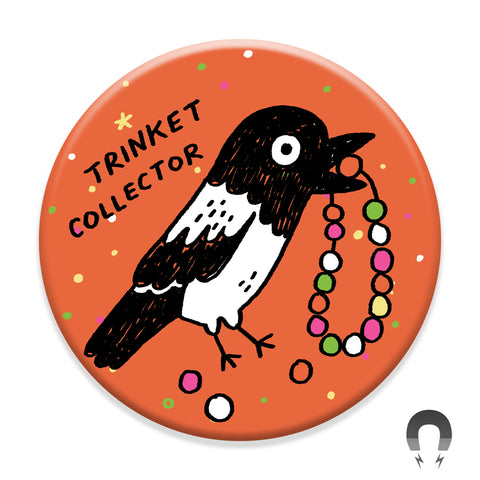 Trinket Collector Crow Magnet
