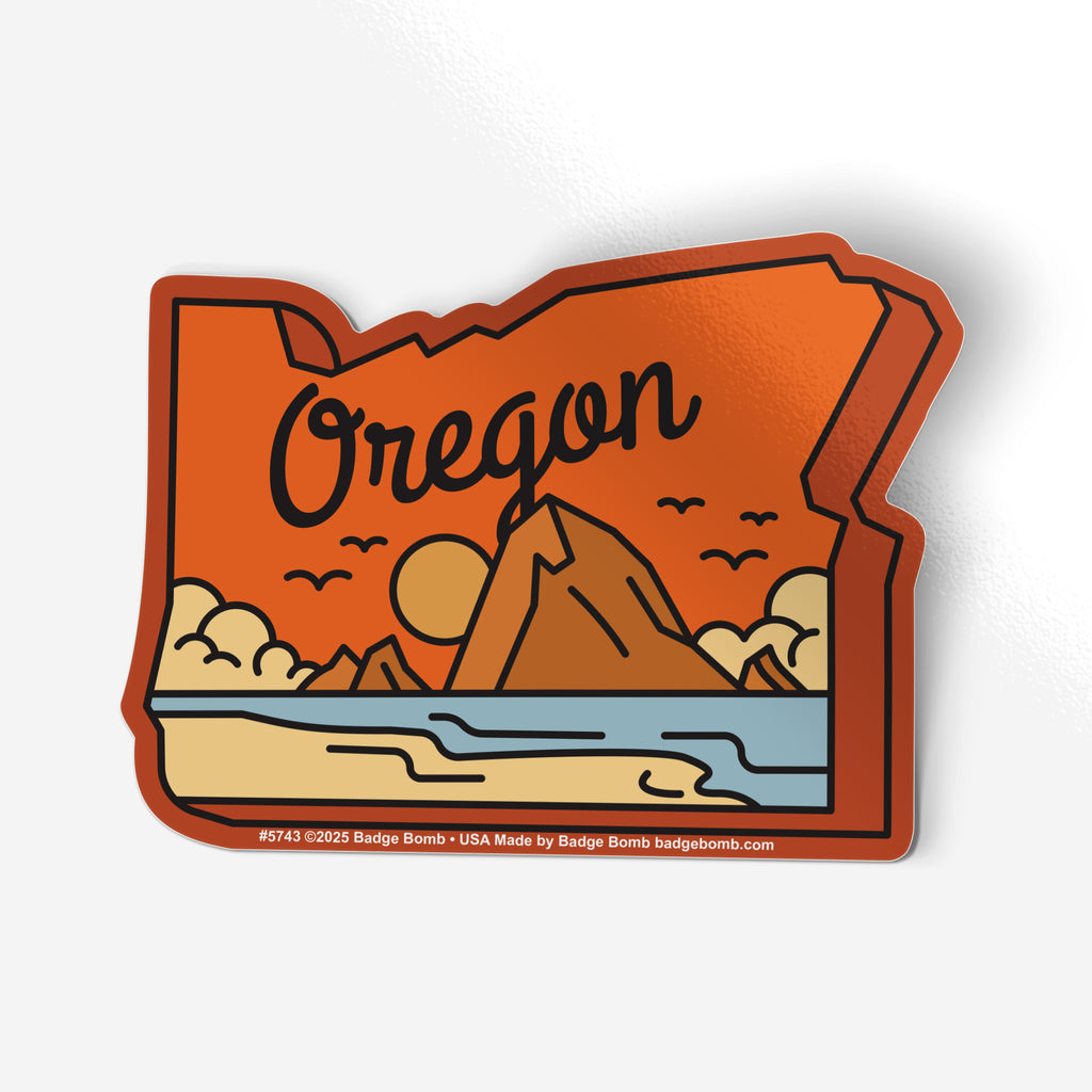 Oregon State Haystack Rock Sticker