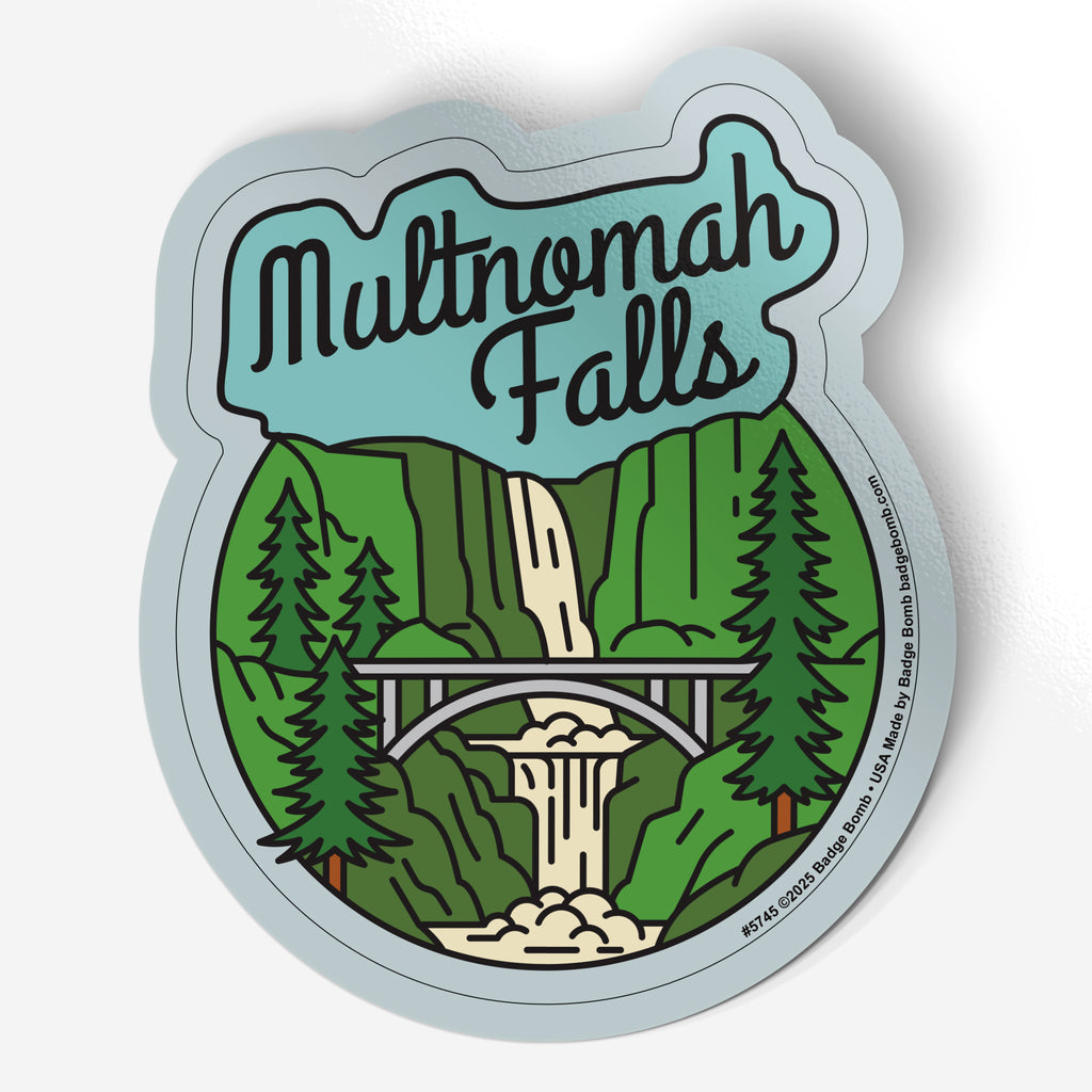 Multnomah Falls Sticker Multnomah Falls Oregon Sticker by Badge Bomb – Badge Bomb Shop