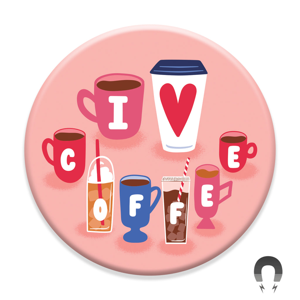 I Heart Coffee Coffeecups Magnet