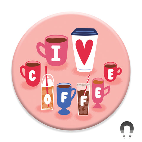 I Heart Coffee Coffeecups Magnet