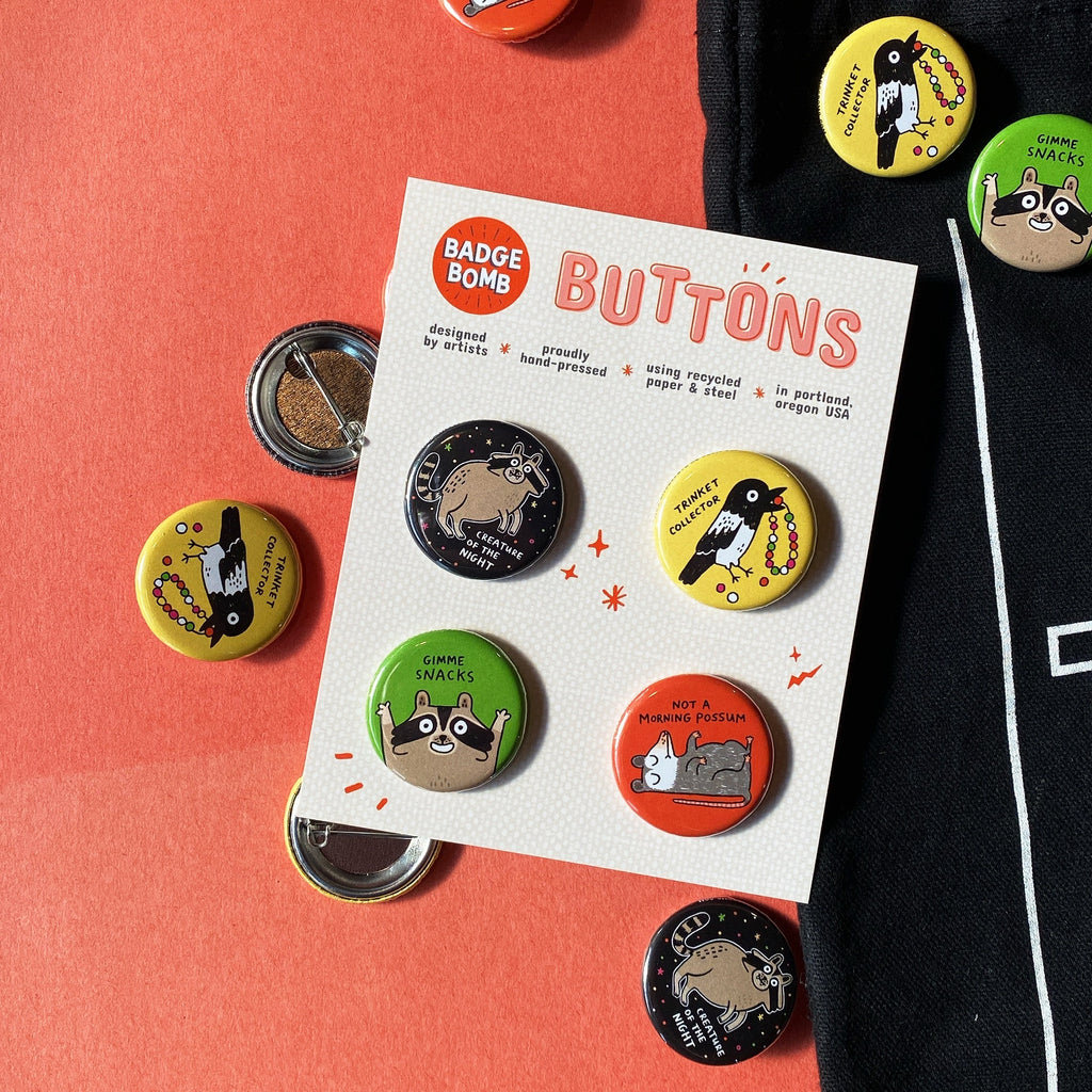 Critters 1.25" Button 4-Pack