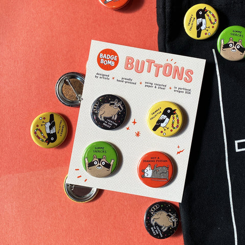 Critters 1.25" Button 4-Pack