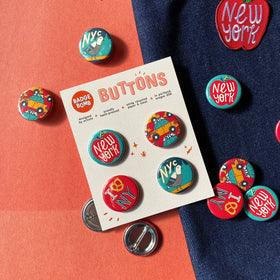 New York City 1.25" Button 4-Pack