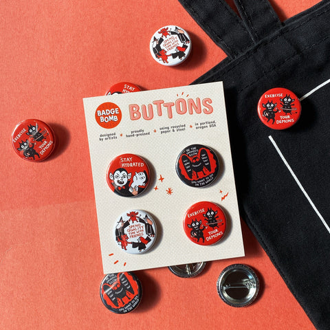 Spooky Self Care 1.25" Button 4-Pack