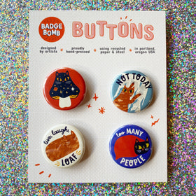Feline Flair 1.25" Button 4-Pack
