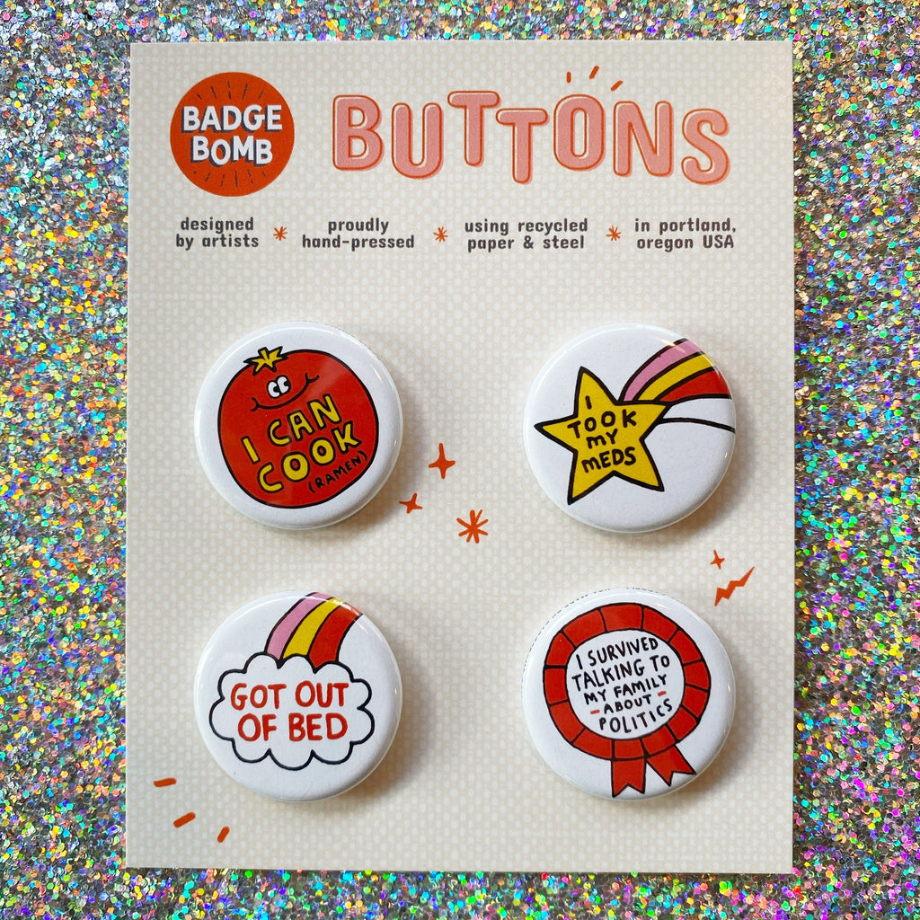 A+ Grown Up 1.25" Button 4-Pack