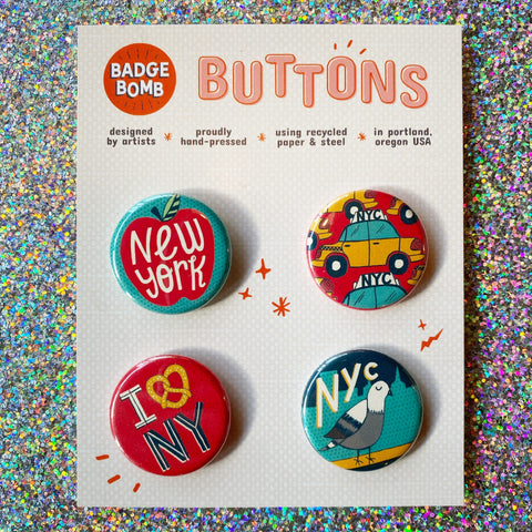 New York City 1.25" Button 4-Pack