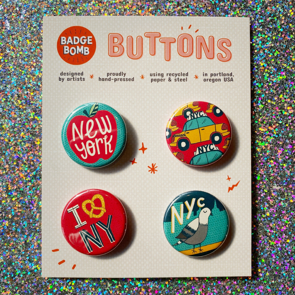 New York City 1.25" Button 4-Pack