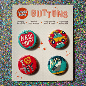 New York City 1.25" Button 4-Pack