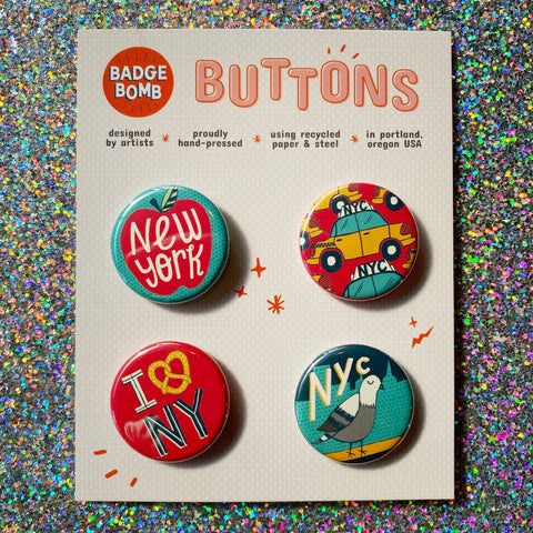 New York City 1.25" Button 4-Pack