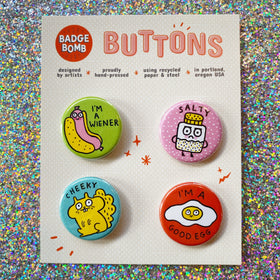 Punny 1.25" Button 4-Pack