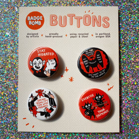 Spooky Self Care 1.25" Button 4-Pack