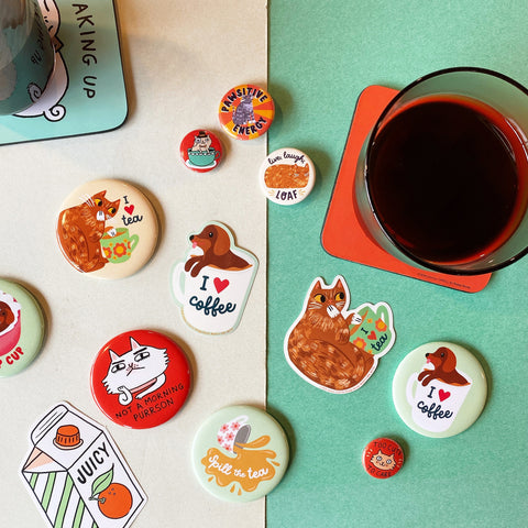 I Heart Coffee Puppy Sticker