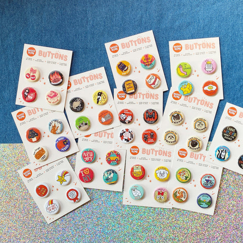 I Heart Books 1.25" Button 4-Pack