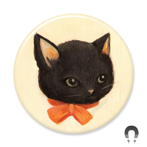 Bow Tie Black Kitty Big Magnet
