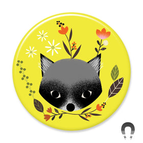 Woodland Racoon Magnet Badge Bomb