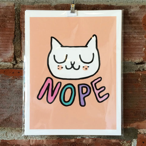 Nope Cat 8 x 10 Print
