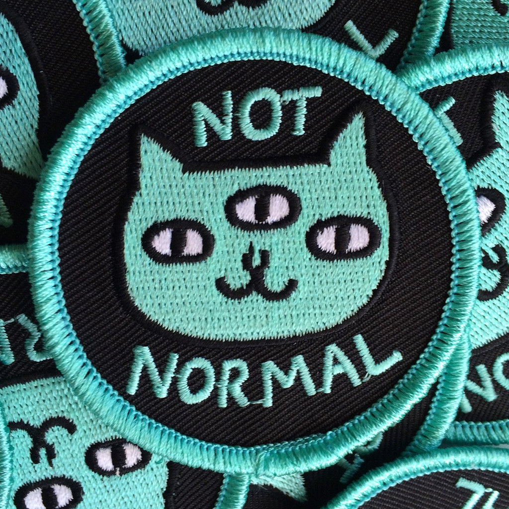Not Normal Cat Iron-On Patch by Gemma Corell from Badge Bomb – Badge ...