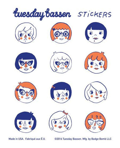 Girl Heads Stickers