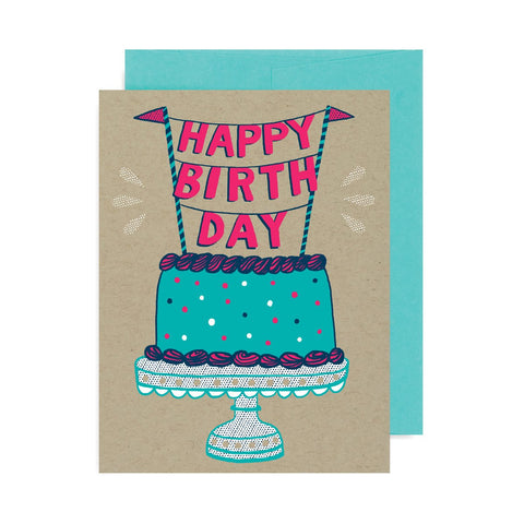 Happy Birthday Cake A2 Card