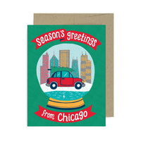 Snow Globe Chicago A2 Card