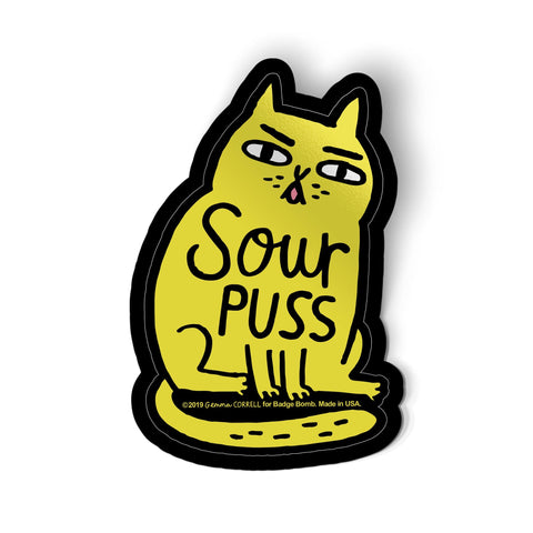 Gemma Correll Sourpuss Cat Sticker
