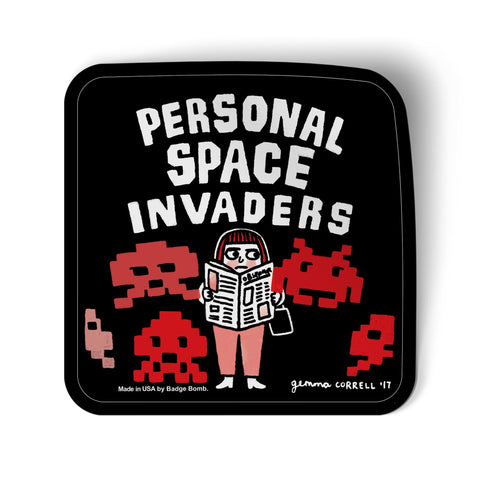 Personal Space Invaders Big Sticker