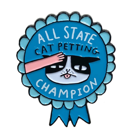 All State Cat Petting Champion Enamel Pin