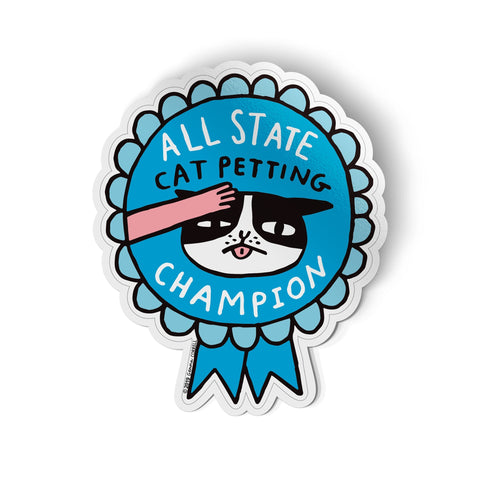 All State Cat Petting Champion Big Sticker