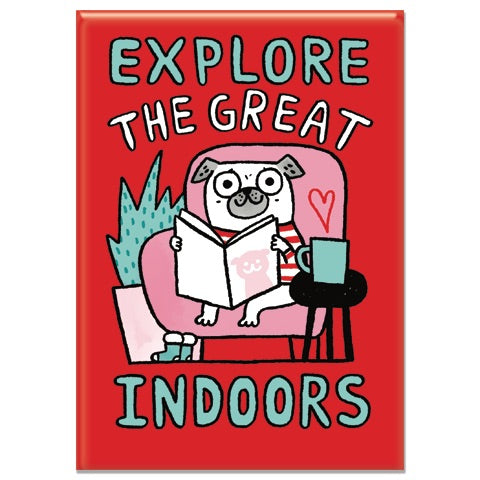 Gemma Correll - Explore the Great Indoors Rectangle Magnet