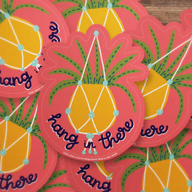 Hang In There Plant Sticker