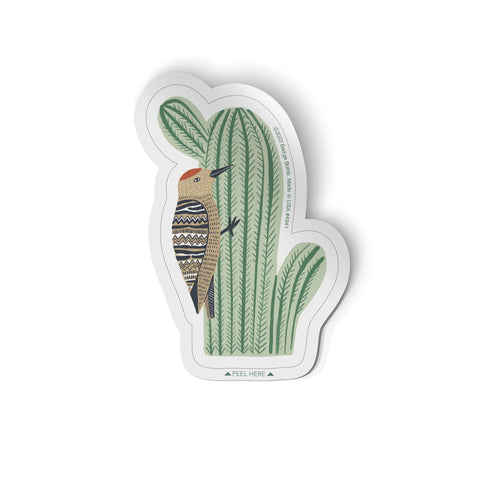 Woodpecker and Cactus Sticker